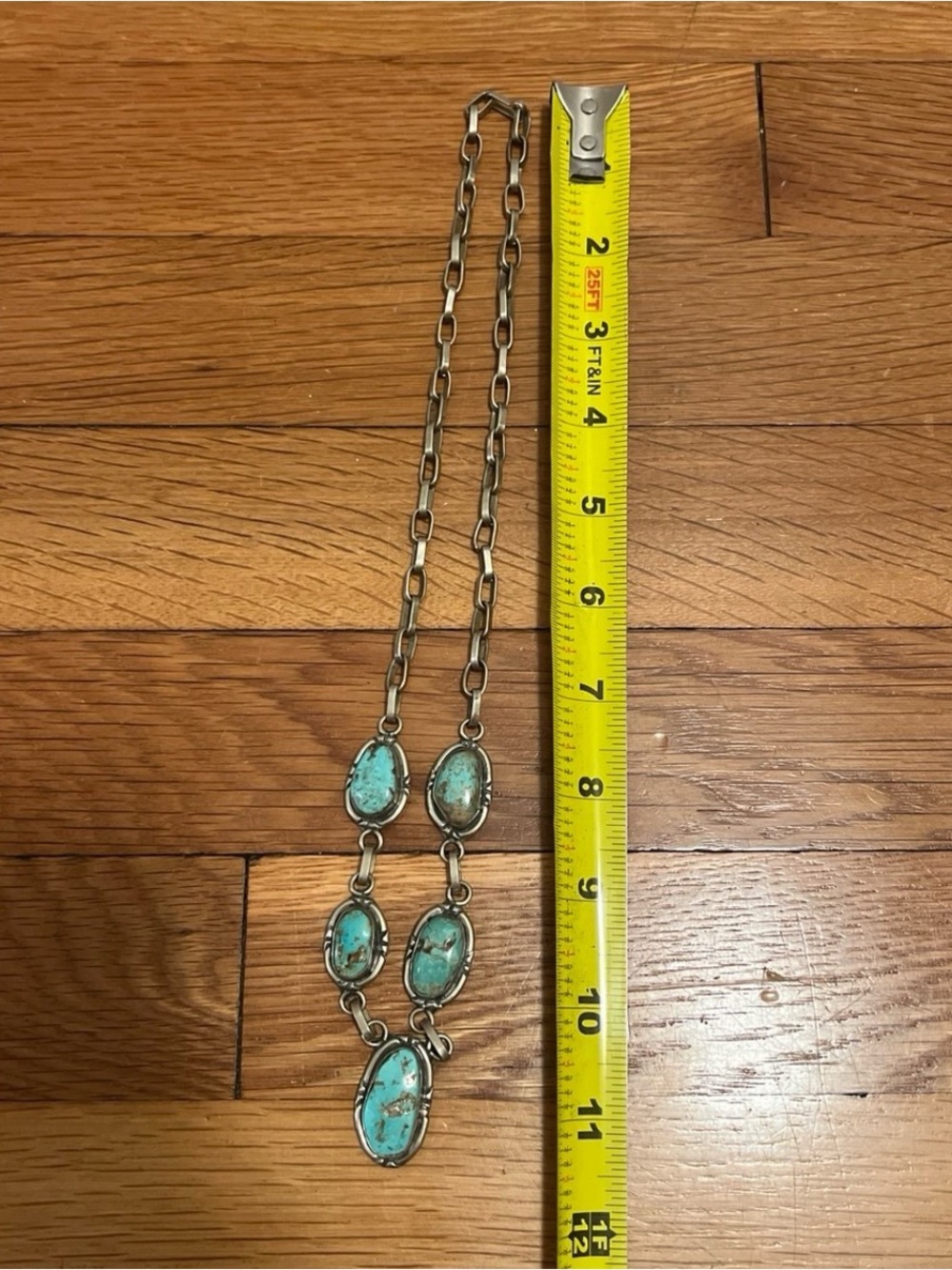 Genuine Turquoise & Sterling Silver Navajo Necklace - Picture 7 of 7